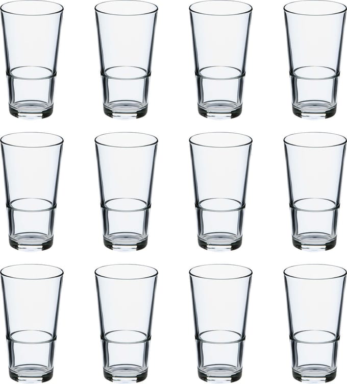 Mammoet - Bierglas - Budgetline Amsterdammertje - 34 cl - Transparant glas - Stapelbaar - 12 stuks