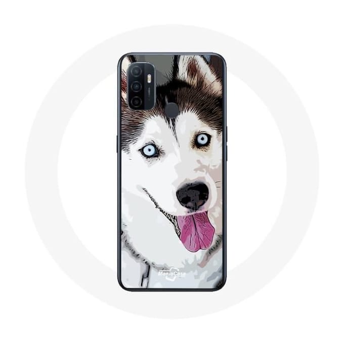 Coque - Husky - Oppo A53 - Blanc - Yeux Bleus - Souple blanc