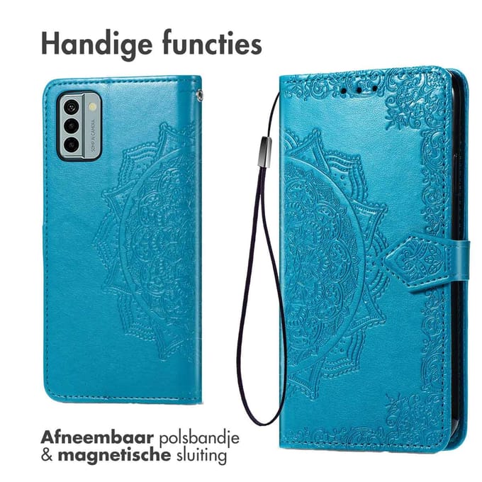 imoshion Hoesje - Geschikt voor Nokia G22 - Mandala Bookcase - Turquoise