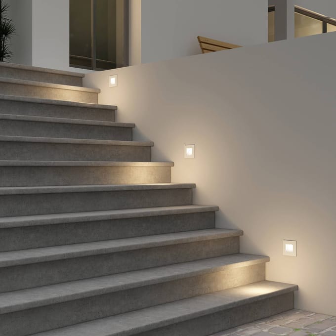 Arcchio wand inbouwlamp Zamo, G9, wit, 12cm, metaal, IP65