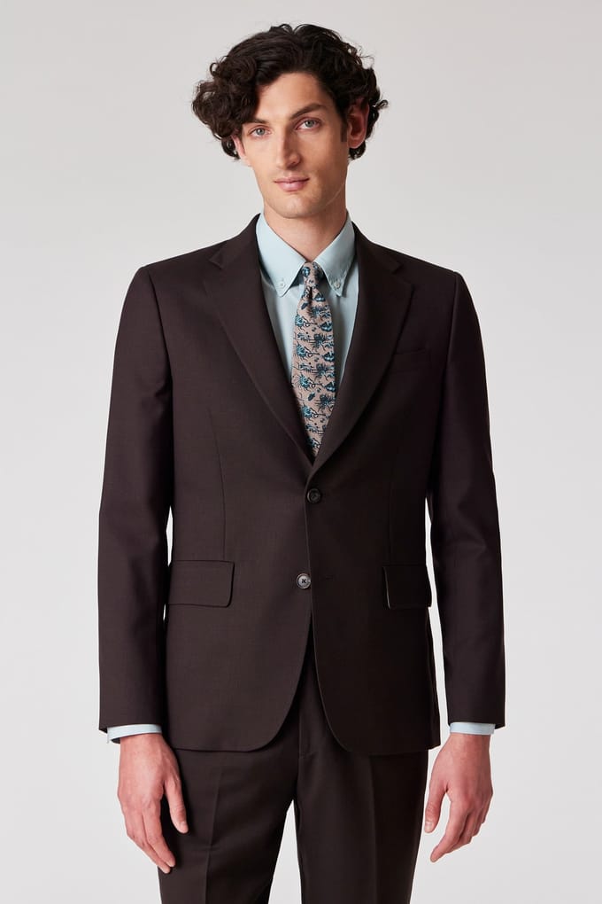 Paul Smith Mens Tailored Fit 2 Button Suit Dark Brown Maat: 56 | Kostuumbroeken Outlet | Heren | Bruin