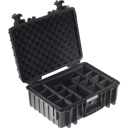 B&W International Type 5000 Outdoor Case incl. vakindeling - zwart