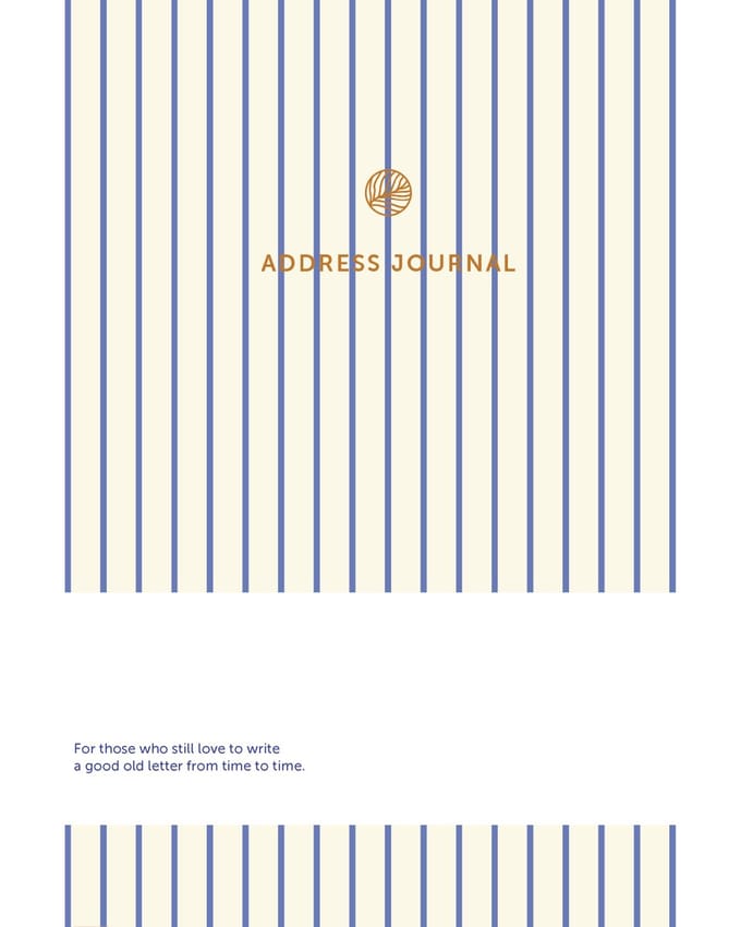 A-Journal - Receptenboek - Blauw gestreept