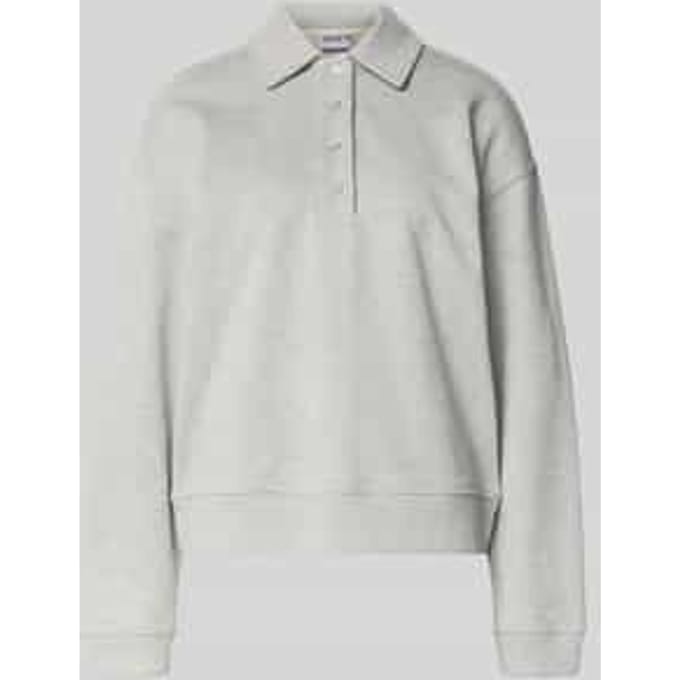 Relaxed fit sweatshirt met polokraag