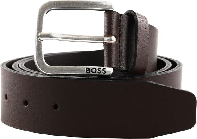 BOSS Leren Riem Janni Sz40 Leather Belt W80 Dark Brown Donkerbruin