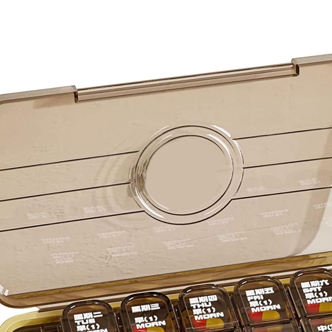 Medicijnorganizer Draagbaar Plastic Transparant Dagelijkse Medicijndoos Opbergkoffer voor Visolie 21 Compartments