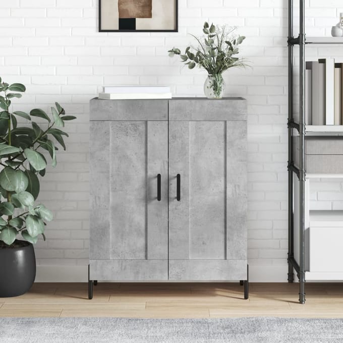 vidaXL - Dressoir - 69,5x34x90 - cm - bewerkt - hout - betongrijs