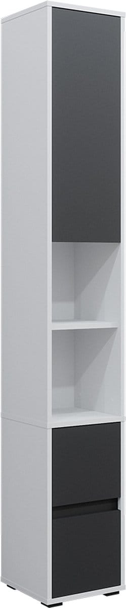 Vicco Maltin Linnenkast – 30.2 x 189 cm met één deur en twee laden Wit