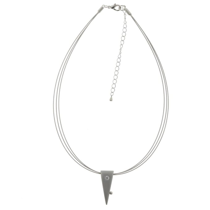 Behave - Zilver kleurige ketting - Minimalistisch dames design - Punt hanger 40 cm