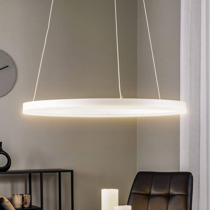 Arcchio LED hanglamp Albiona, wit, 1 ring, Ø 60 cm
