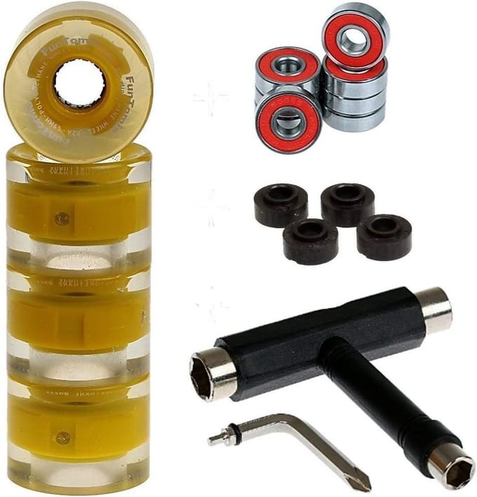 4 Stuks Skateboard Wielen LED 59mm 82A met ABEC-11 Kogellagers en T-Tool