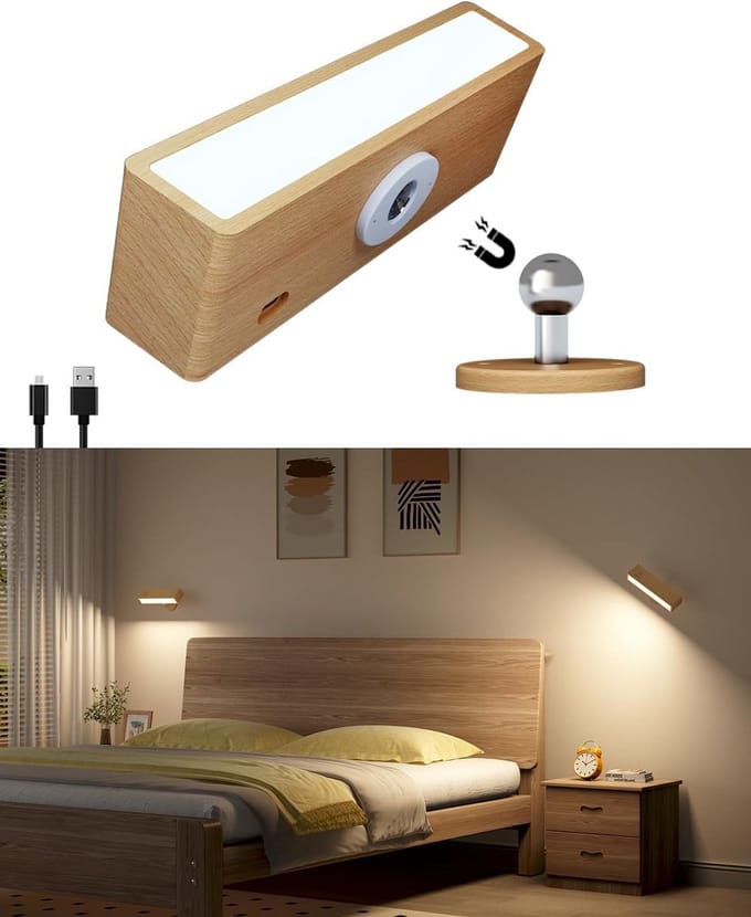 Oplaadbare Wandlamp - Op Batterijen - Draadloos - Bedlamp