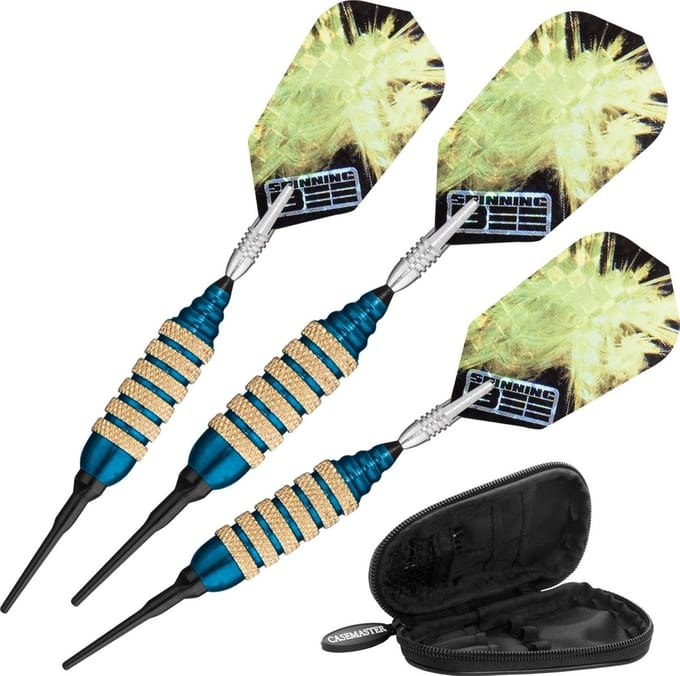 Softtip Dartpijlen 16 gram met Draaiende Schacht en Opbergkoffer