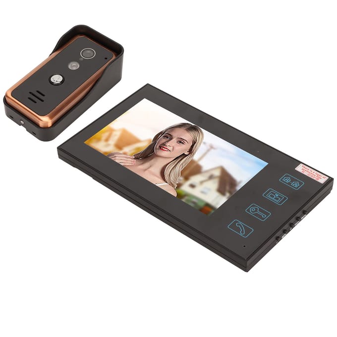 Video Deurbel Intercom Systeem 7in TFT Touchscreen High Definition 1000TVL Camera Video Deurbel UK Plug