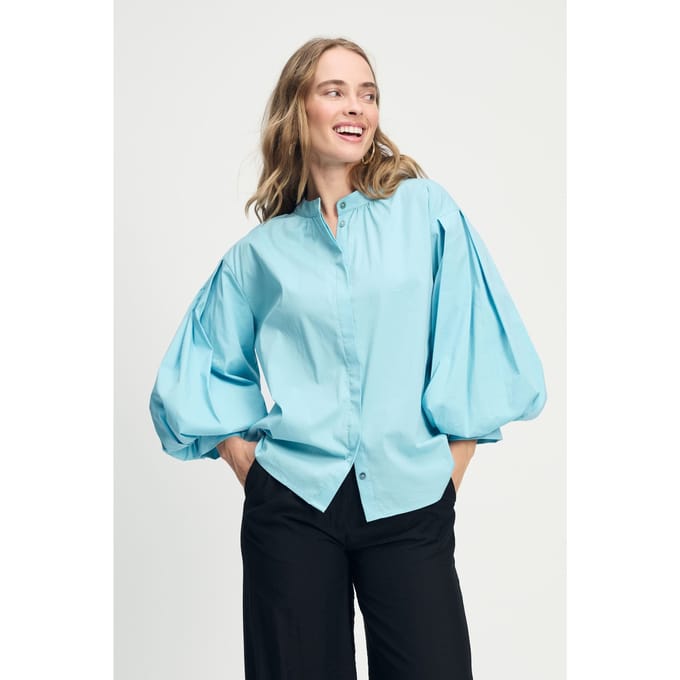 POM Amsterdam Blouse - Poplin Sky Blue Taglia: 38 | Magliette intime Outlet | Donna | Blu