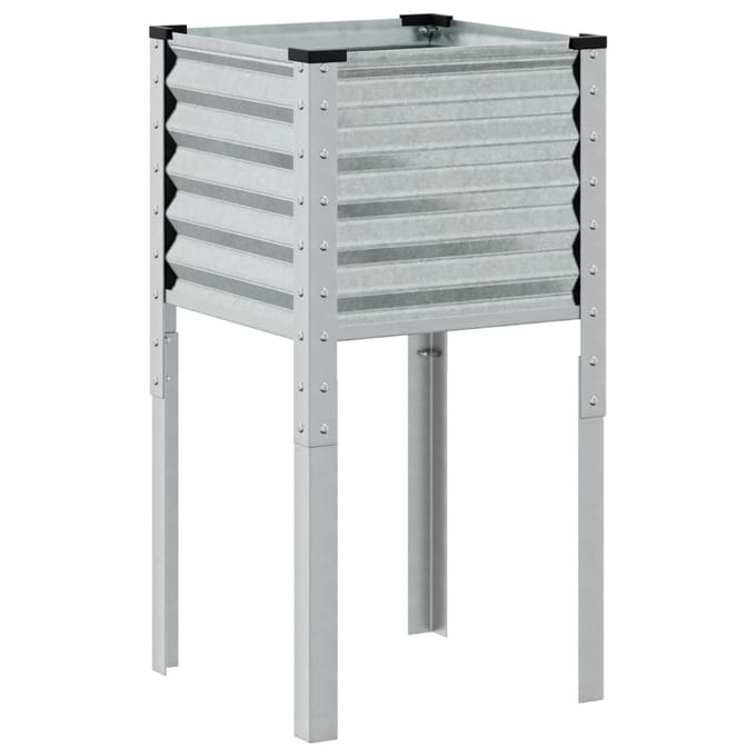 vidaXL - Plantenbak - 45x45x88 - cm - gegalvaniseerd - staal