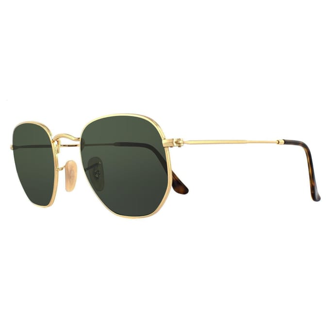 Ray Ban RB3548N 001 Hexagonal Flat Lenses Goud – Metaal – Groen Klassiek G-15 – 51mm