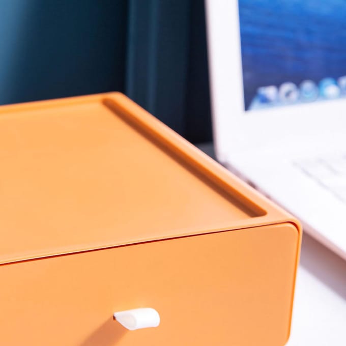 Bureaublad opbergdoos lade ontwerp sterke dragende stapelbare bureau organizer opbergdoos voor oranje