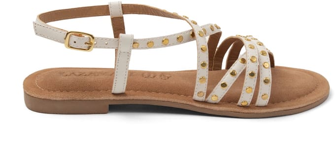 Lazamani - Tova Dames Sandalen Leer White - Maat 37