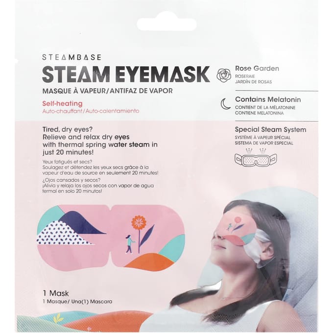 Steambase, steam eye mask, rose garden, 1 mask white