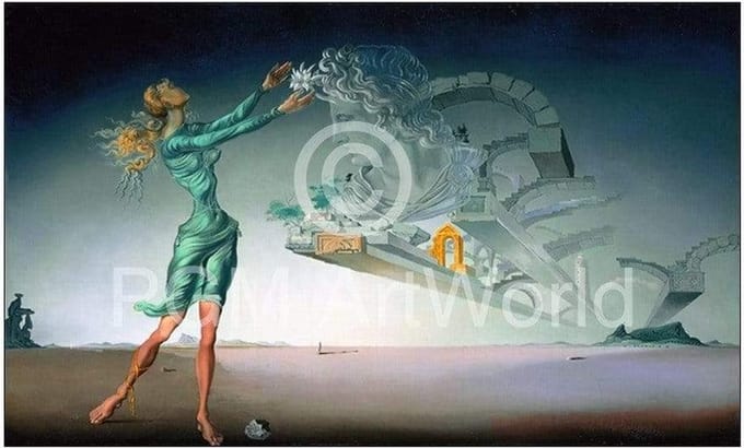 Kunstdruk Salvador Dali - Mirage 100x50cm