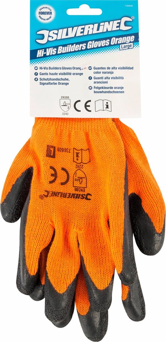 Silverline Bouwhandschoenen - fel oranje - maat 9 (L)
