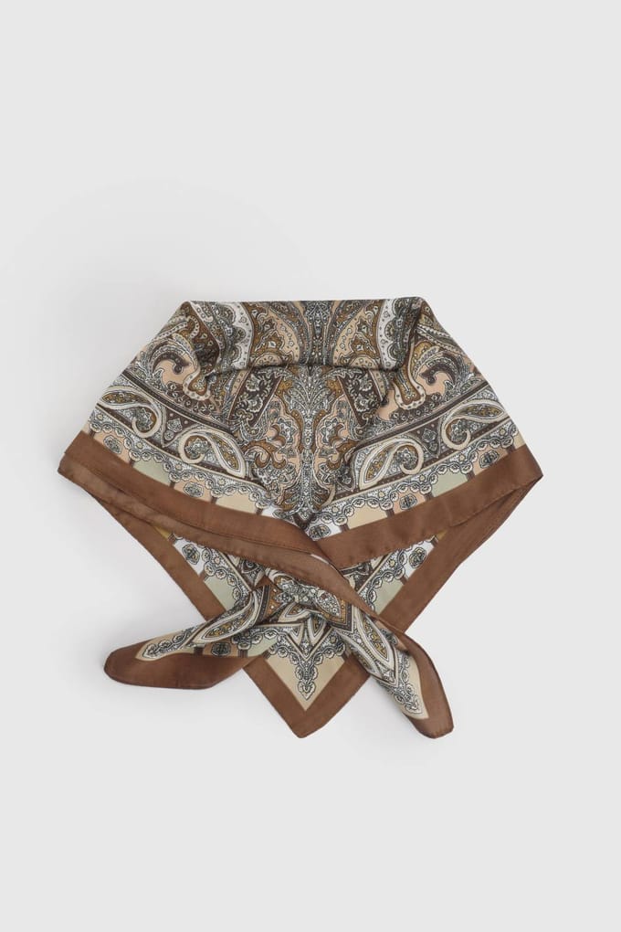 boohoo Dames Satijnen Halsdoek | Bruin