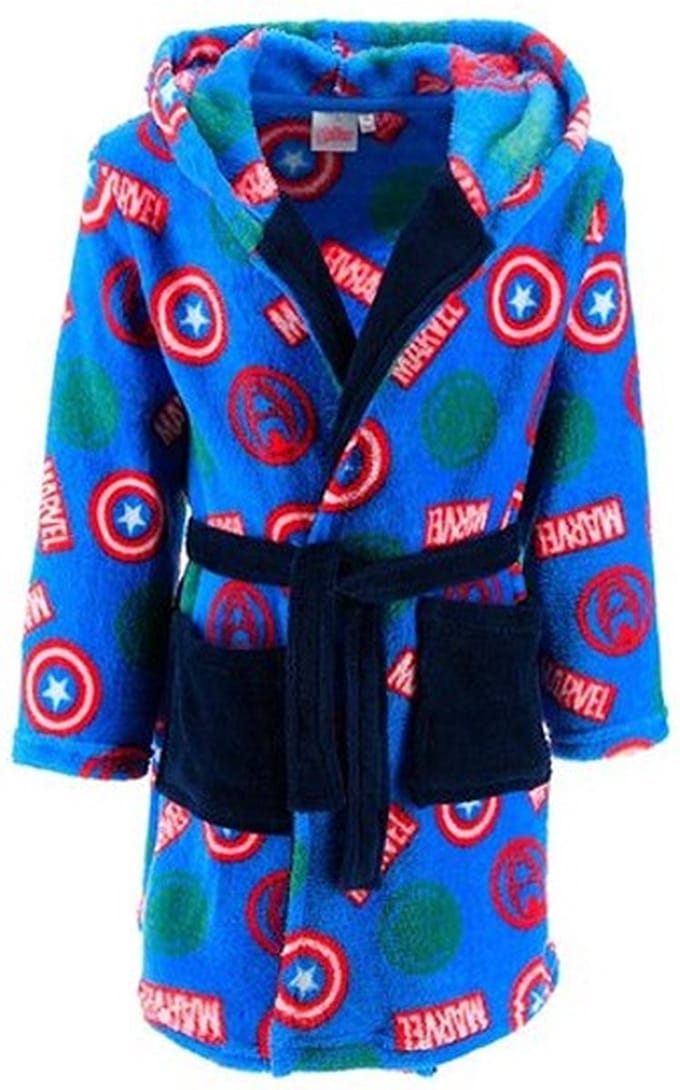 Marvel Badjas - Blauw - zachte fleece ochtendjas - The Avengers - maat 116