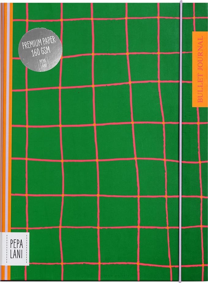 Pepa Lani bullet journal PRO Flower Green checkers with pink details