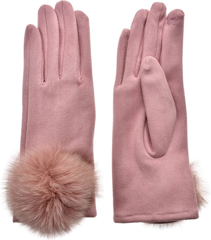 Clayre & Eef Handschoenen Winter 9x24 cm Roze Polyester