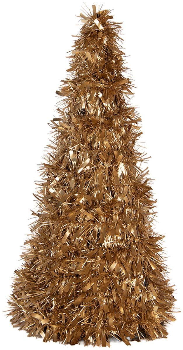 Clayre & Eef Kerstdecoratie Kerstboom Ø 21x48 cm Goudkleurig Kunststof