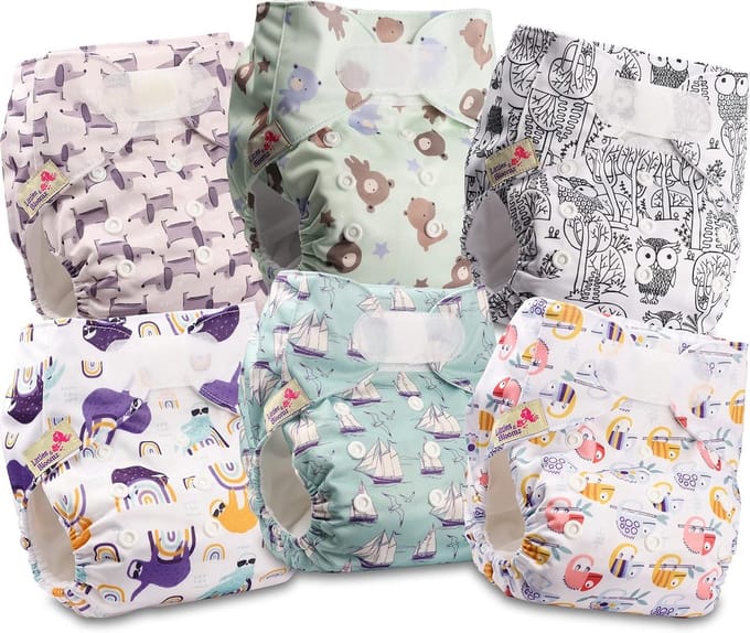 Herbruikbare Stoffen Luiers voor Baby's, Set van 6