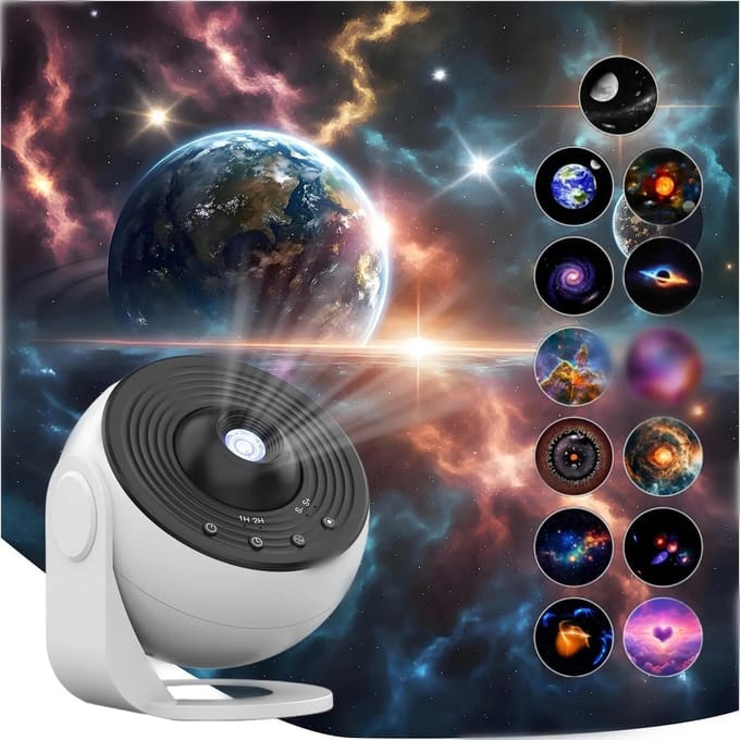 Emvae Sterrenprojector - Sterrenlamp - 13-in-1 Galaxy Projector - Nachtlampje kinderen - 360° Roterend - Met Timer - USB-C - Wit
