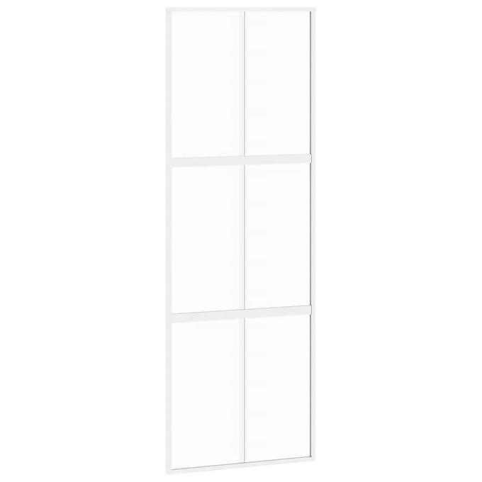 vidaXL - Schuifdeur - 76x205 - cm - gehard - glas - en - aluminium - wit