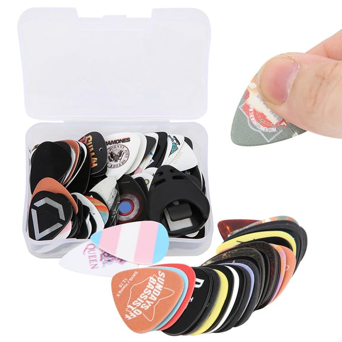 Ensemble de 100 médiators pour guitare, accessoires pour instruments de musique en celluloïd black