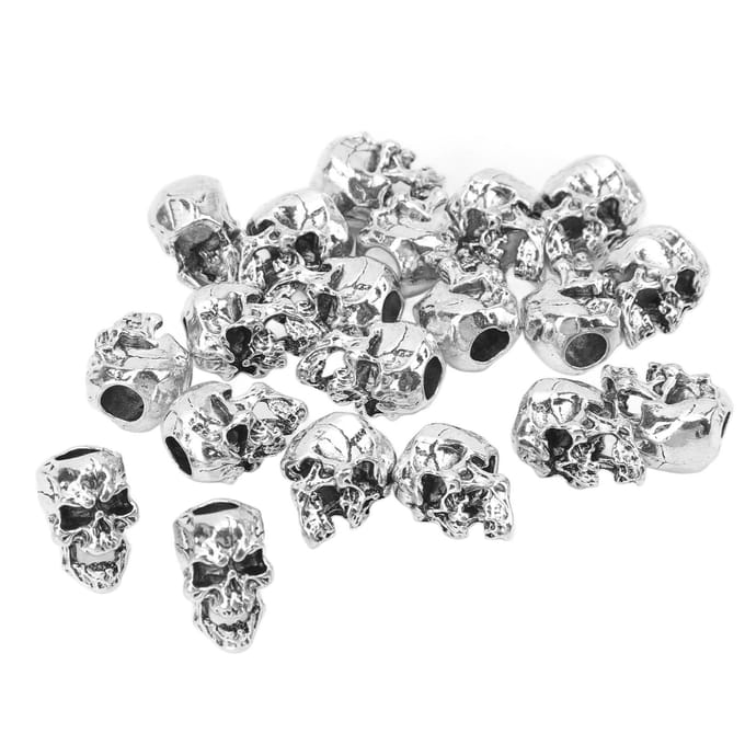 20 Pièces Perles Tubes à Cheveux Multi-Usage Élégantes Lisses Solides en Alliage Perle à Barbe pour Décoration gray