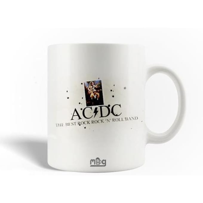 Mug en Céramique - AC/DC - Rock N Roll Train - 30cl - Compatible Lave-Vaisselle - Blanc