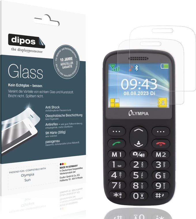 dipos – 2x Matte Pantserfolie geschikt voor Olympia Sun | 9H Screenprotector