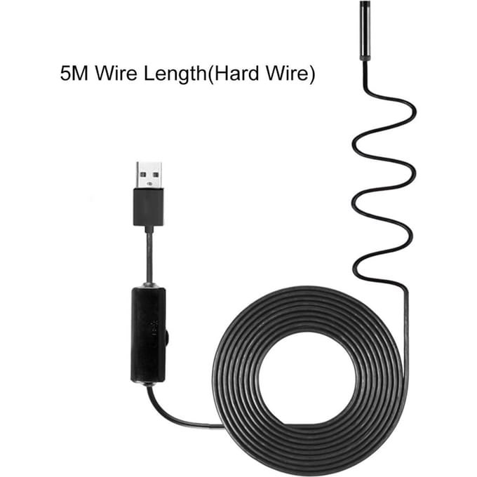 Industriële endoscoop-inspectiecamera met ingebouwde 8 LED's, 8 mm lens, IP67, waterdicht, USB 5m Hard wire