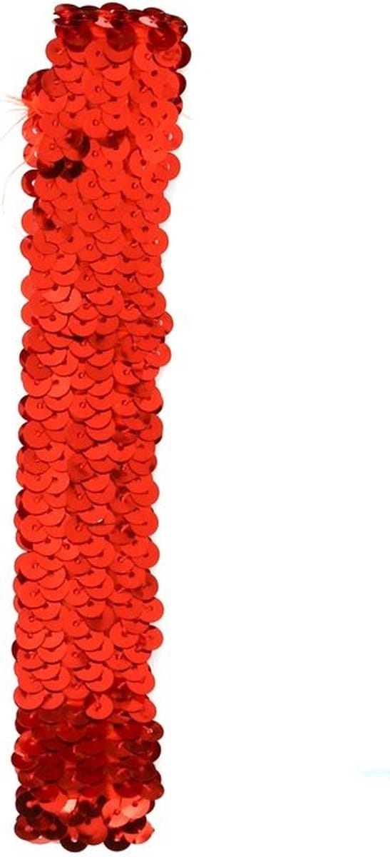 Haarband Pailletten Rood