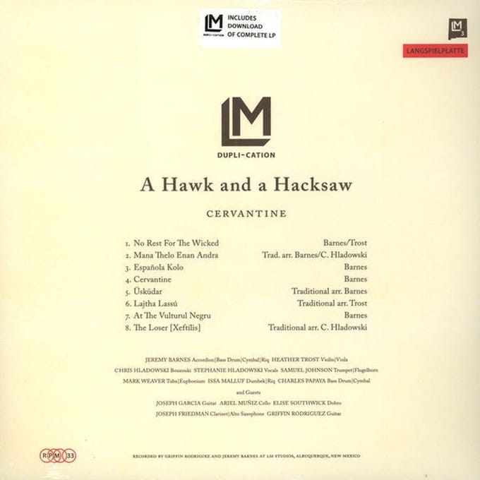 A Hawk And A Hacksaw - Cervantine (LP)