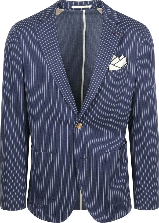 Suitable Colbert Mylo Pinstripe Donkerblauw (navy) - Maat 48 - Heren blazer