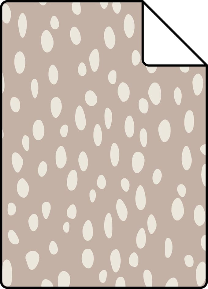 Proefstaal ESTAhome behang stippen oudroze en wit - 26.5 x 21 cm - 139255-S