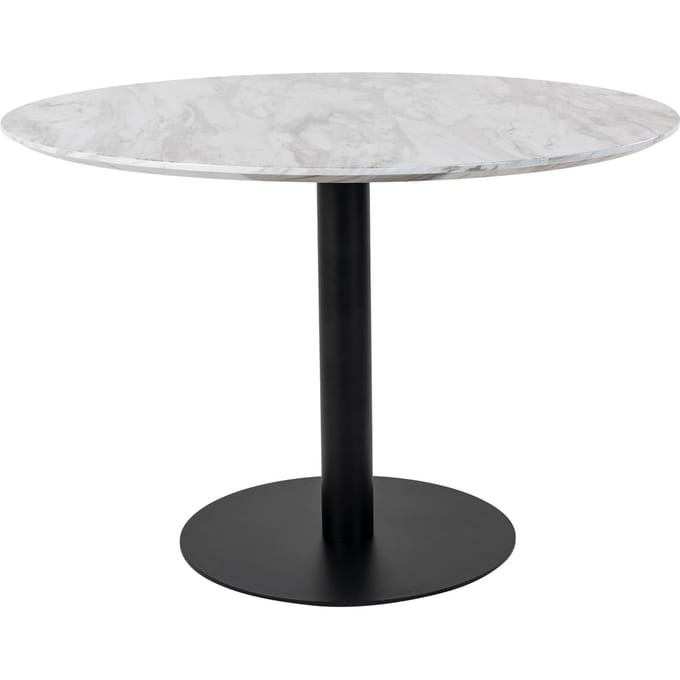 House Nordic Eetkamertafel Bolzano Marmerlook Ø110cm (Zwart Frame)