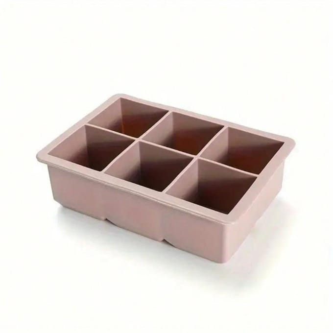 Grand Bac en Silicone, Moule à Glaçons Carré Flexible, Design Empilable Pink - 1 Piece multicolore