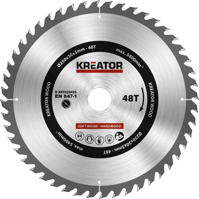 Wovar Cirkelzaagblad 250x30 mm 48T | Per Stuk