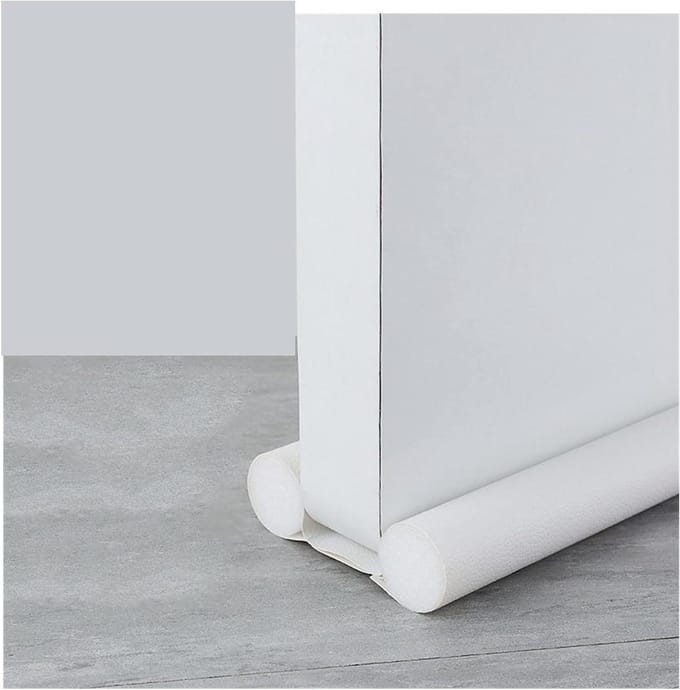 Deur Tochtstopper - Winddichte Plug - Energie Besparen - Dubbele Afdichting - 93cm Lengte - Wit