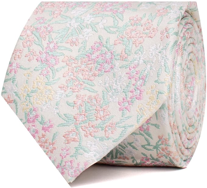 TRESANTI | ESMAEL | Zijden stropdas veldbloemen | Multi pastel