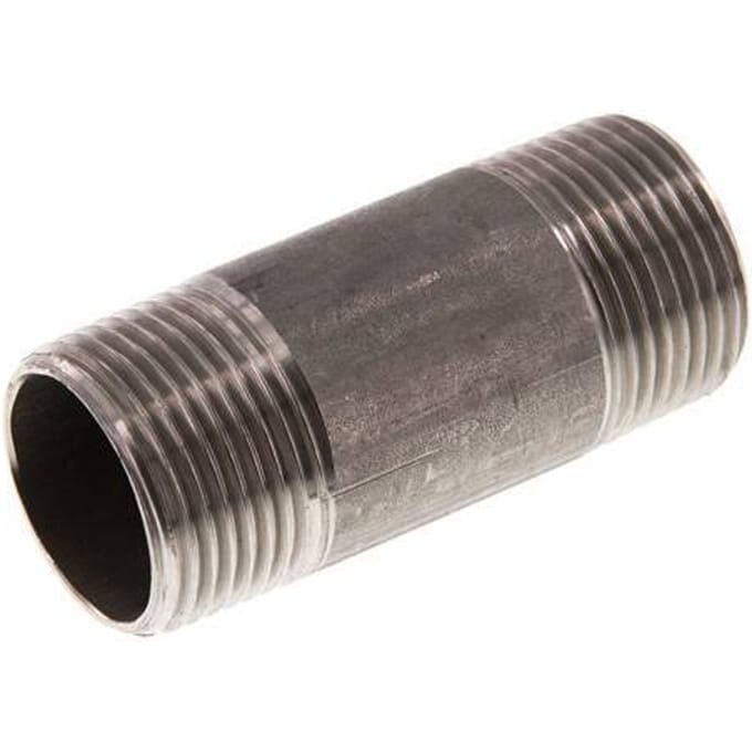 R 3/4'' RVS Dubbele Pijpnippel 20 Bar DIN 2982 - 60mm