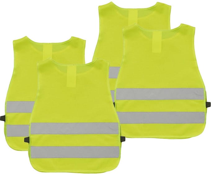 Pro Plus Veiligheidsvesten - 4x - geel - kinderen - Reflecterende veiligheidshesjes